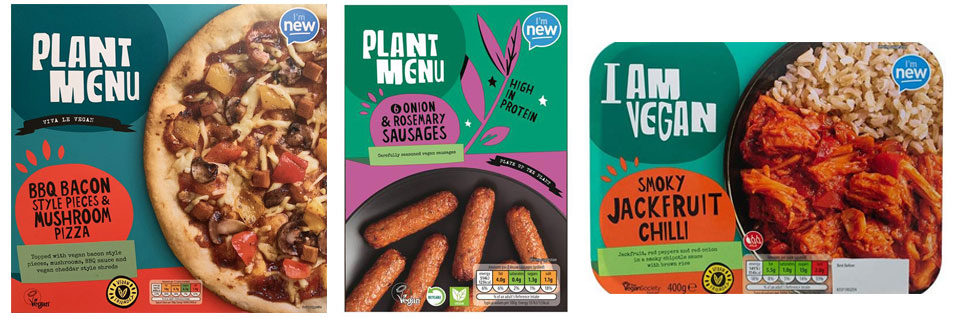 Aldi plant based food packaging design