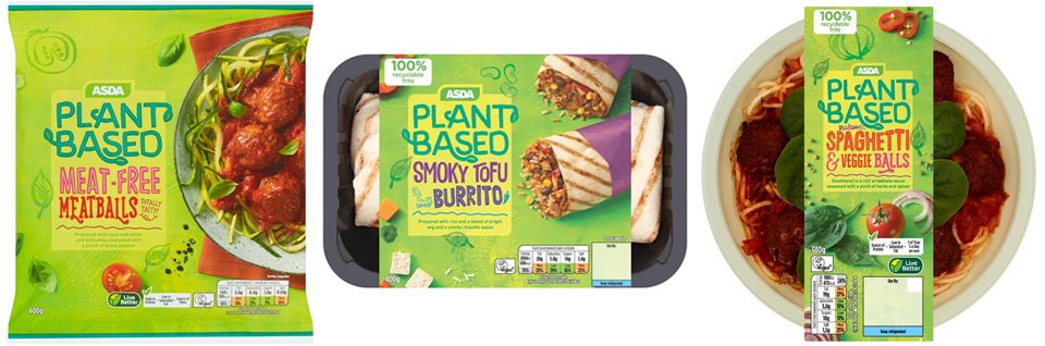 Asda plant based food packaging design