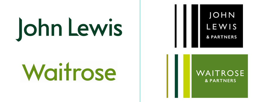 New V Old John Lewis and Waitrose logos
