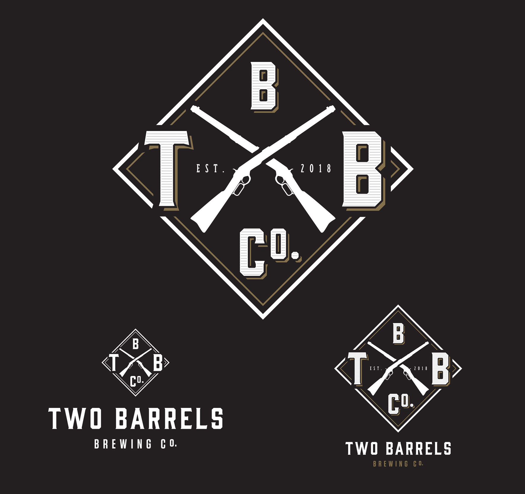 Two Barrels logo and branding