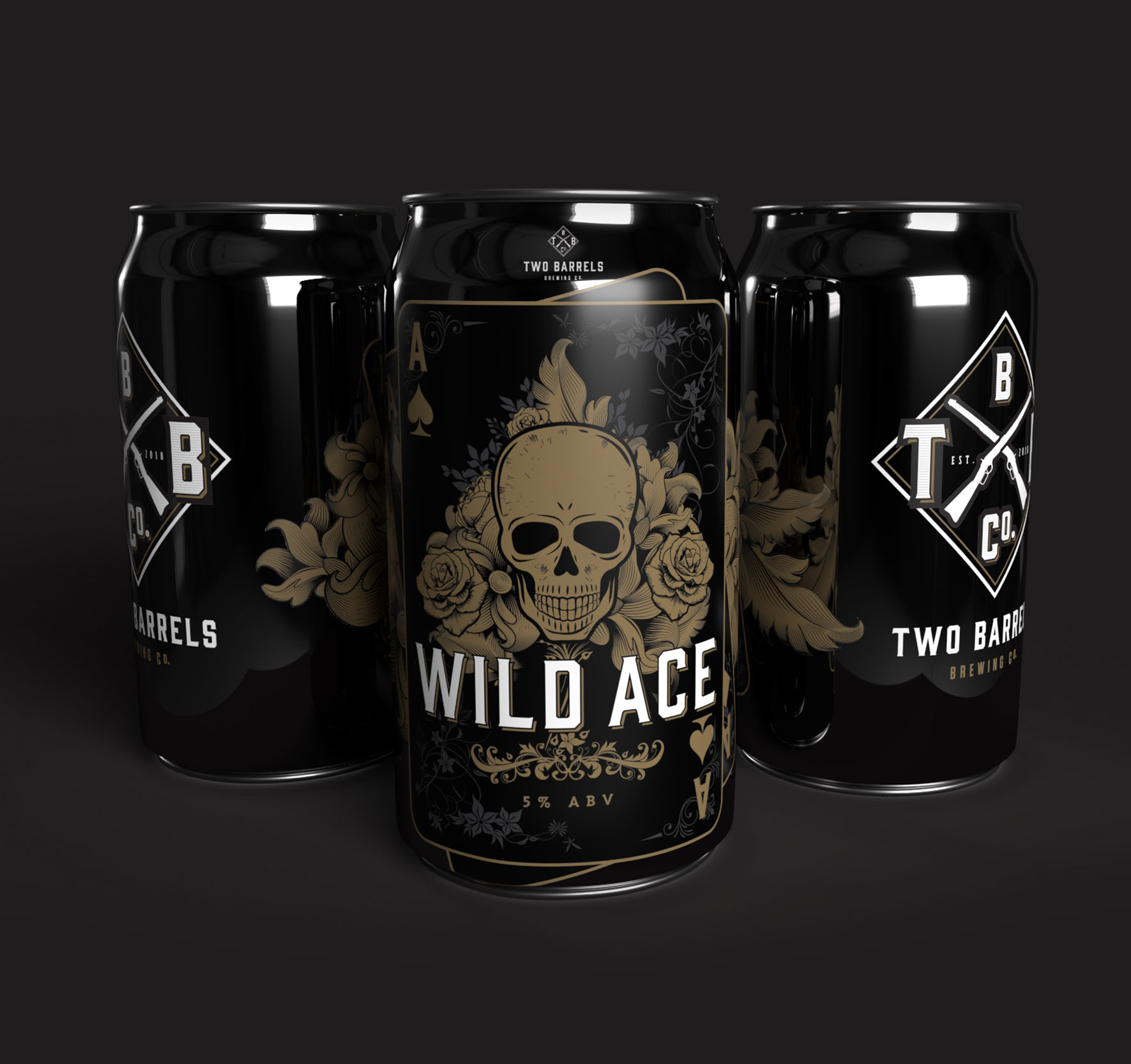Two Barrels Wild Ace Craft Beer cans